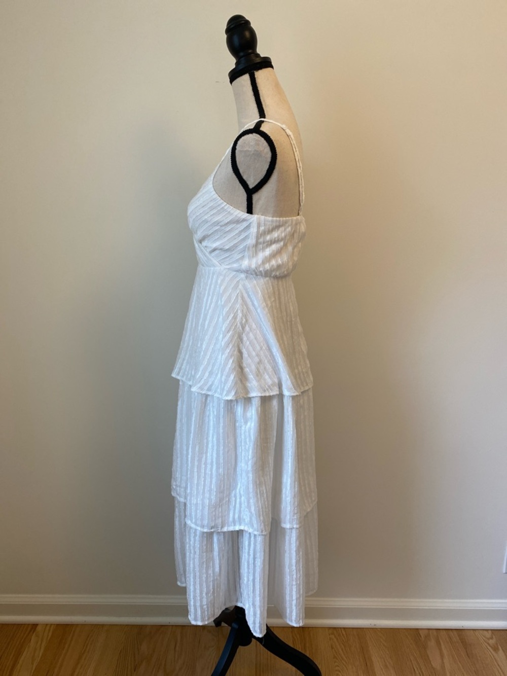 Lulus White Tiered V-Neck Spaghetti Strap Dress - Picture 3 of 13
